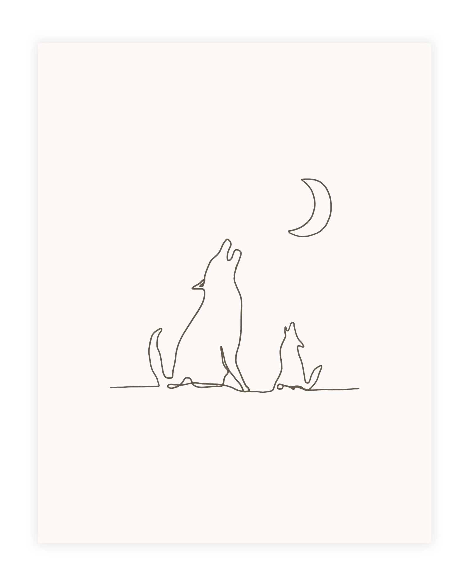 Two Coyotes Art Print - 5 x 7, 8 x 10, 11 x 14