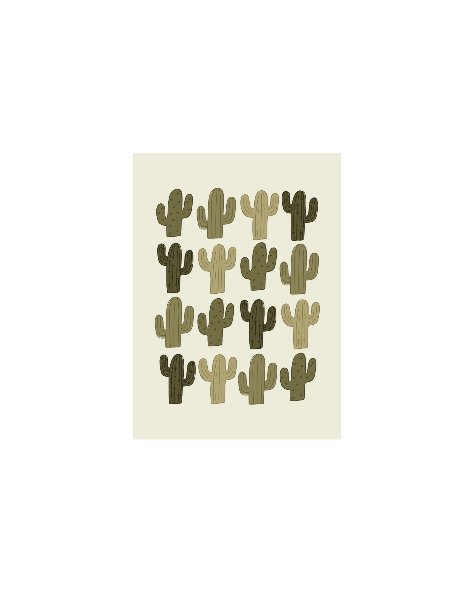 16 Cacti Art Print - 5 x 7, 8 x 10, 11 x 14