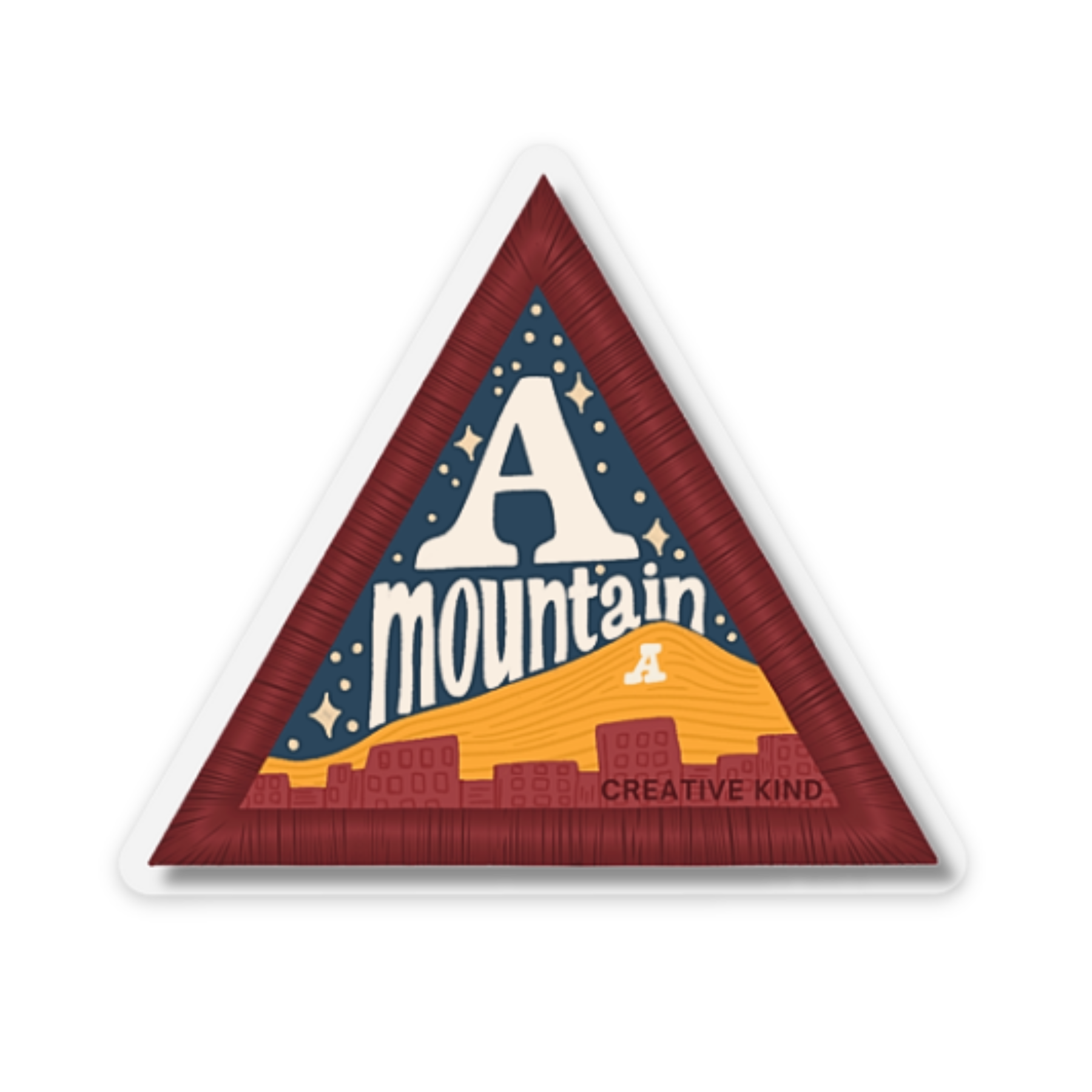 A Mountain Patch Vinyl Sticker | Clear Backing