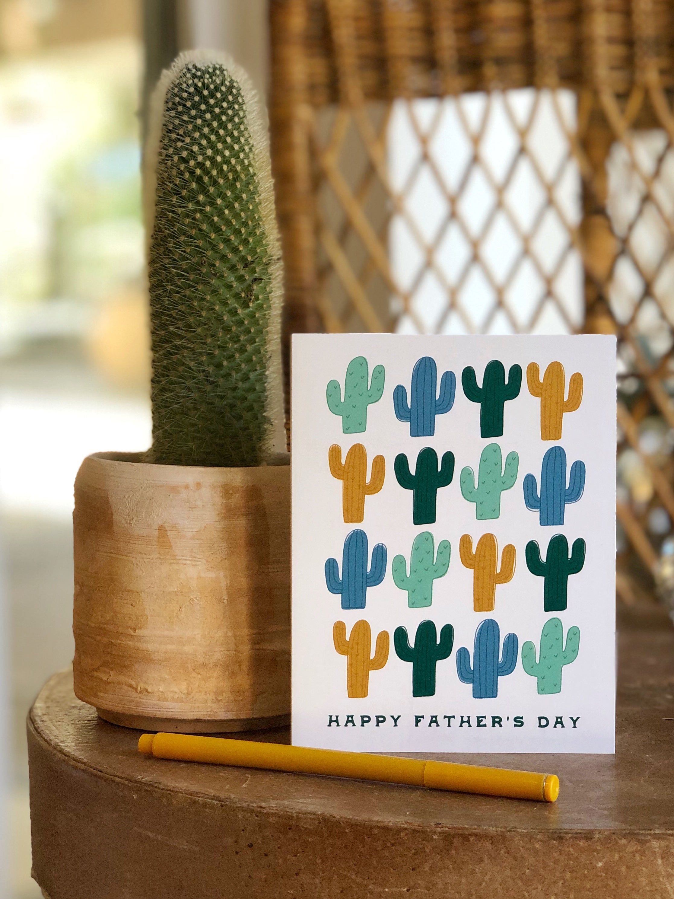 16 Cacti Father's Day Greeting Card