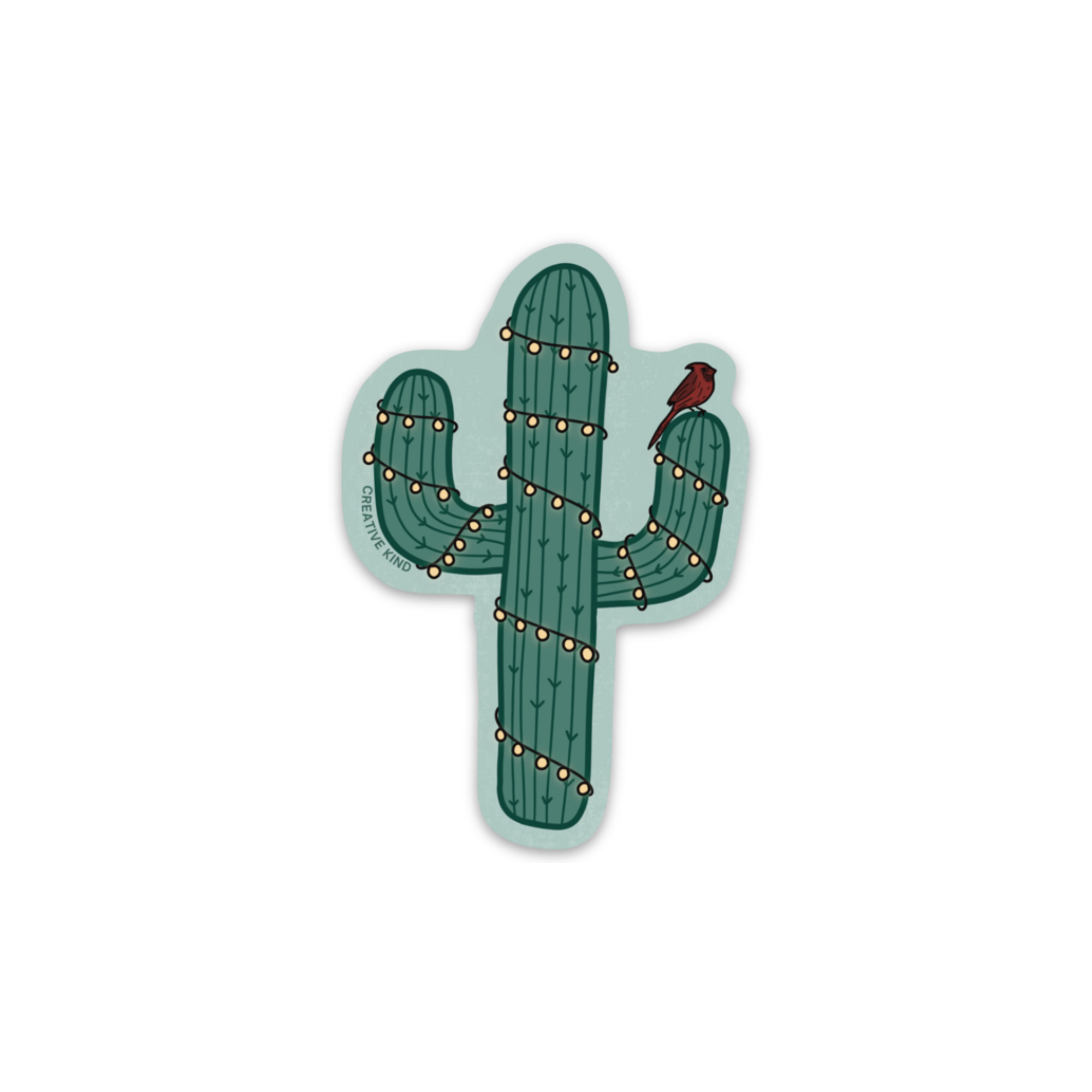 Cardinal Cactus Vinyl Sticker