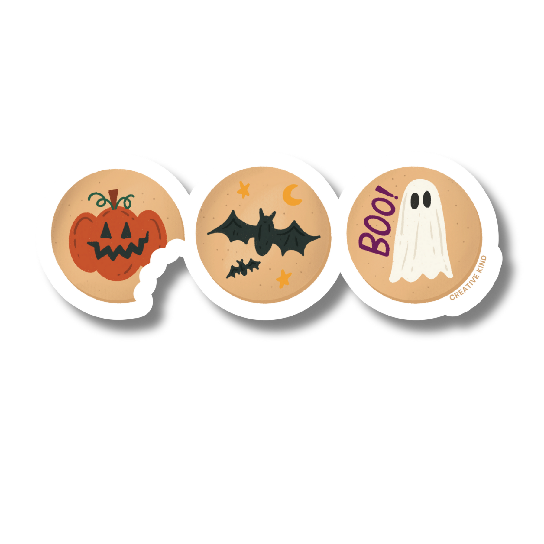 Halloween Cookie Trio Vinyl Sticker (Clear Backing)