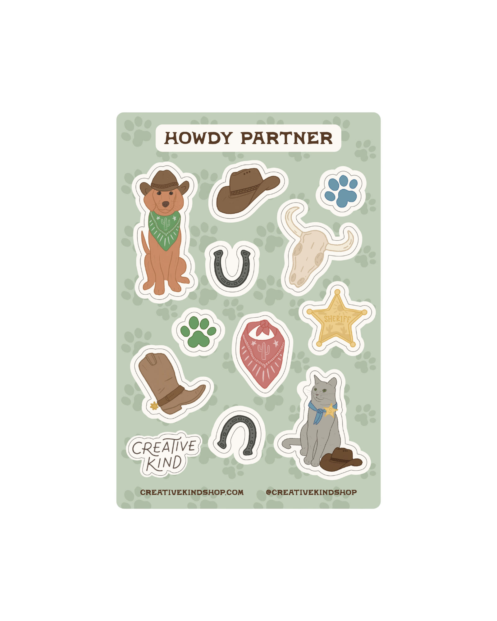 Howdy Partner Vinyl Stickers Sheet