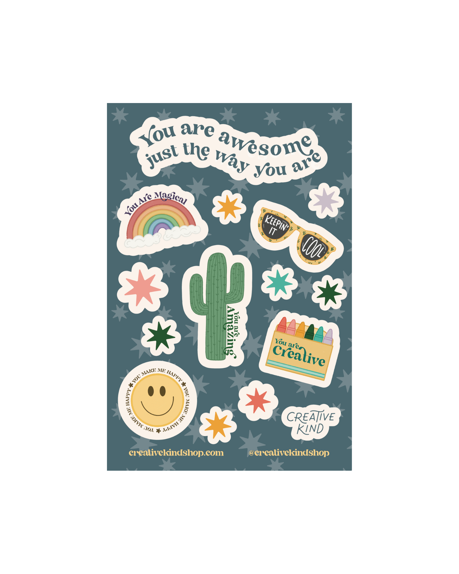 Kids Affirmations Vinyl Stickers Sheet