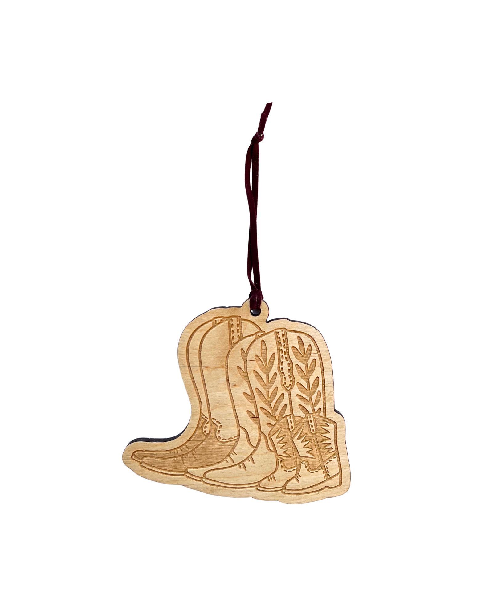 Little Buckaroo Boots Wood Ornament