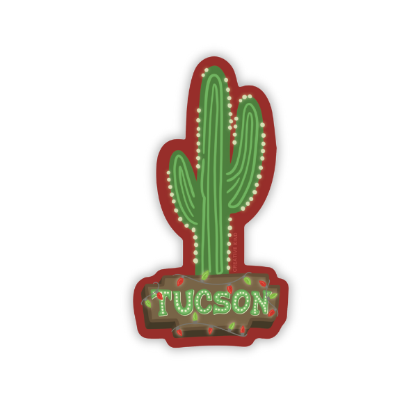 Neon Tucson Holiday Vinyl Sticker