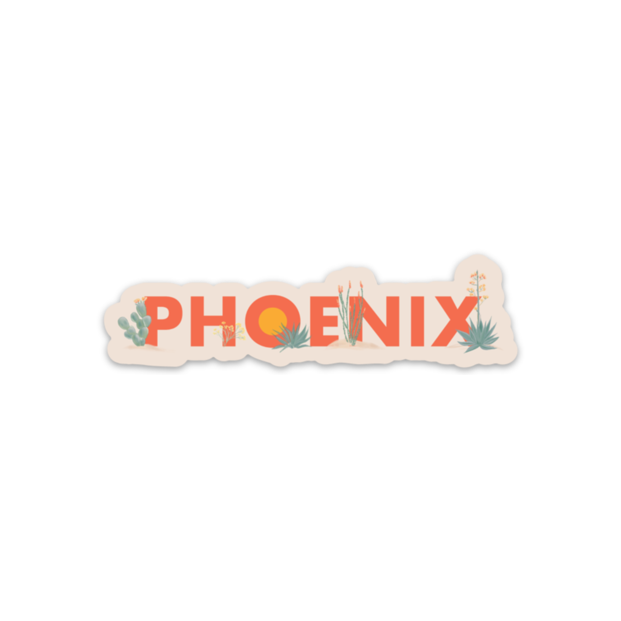 Desert Flora Phoenix Vinyl Sticker