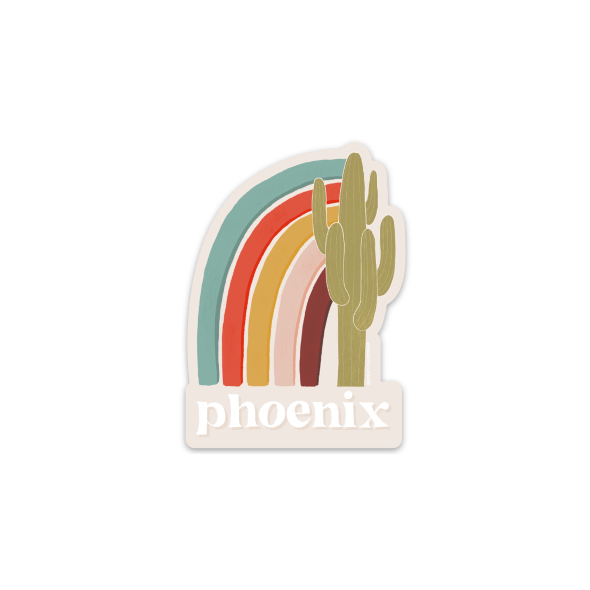 Phoenix Saguaro Rainbow Vinyl Sticker