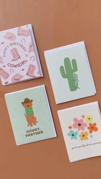 Video of cards with matching stickers