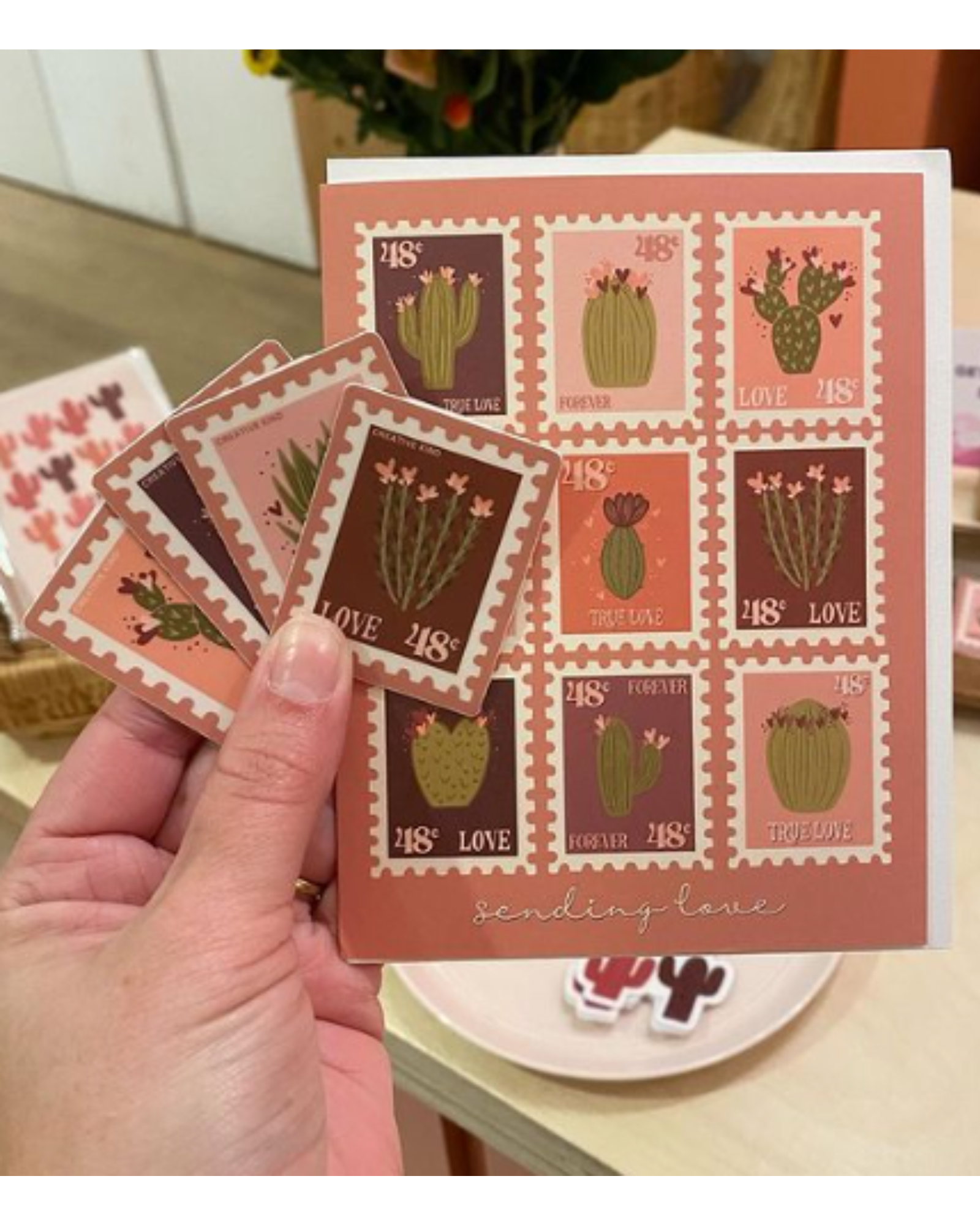 Prickly Pear Stamp Vinyl Sticker