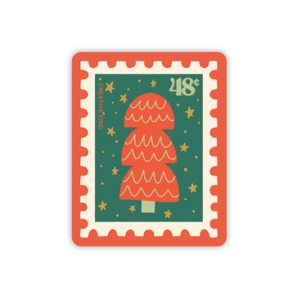 Starry Christmas Tree Stamp Vinyl Sticker