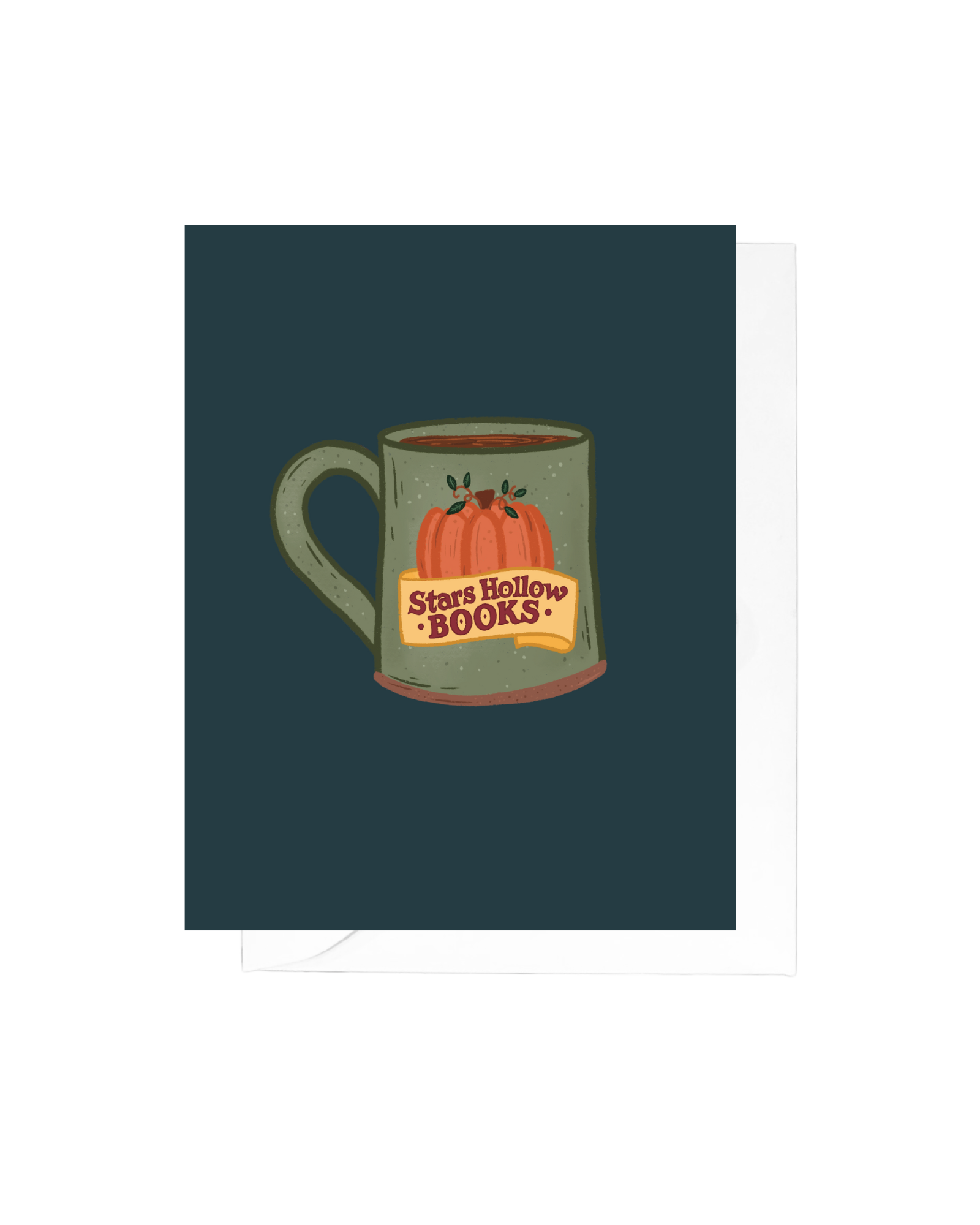 Fall Bookstore Coffee Mug Greeting Card