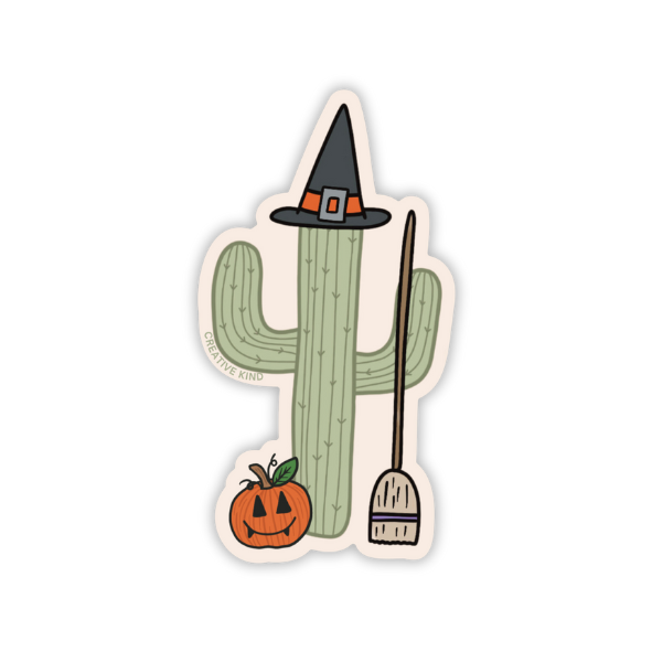 Saguaro Witch Costume Vinyl Sticker