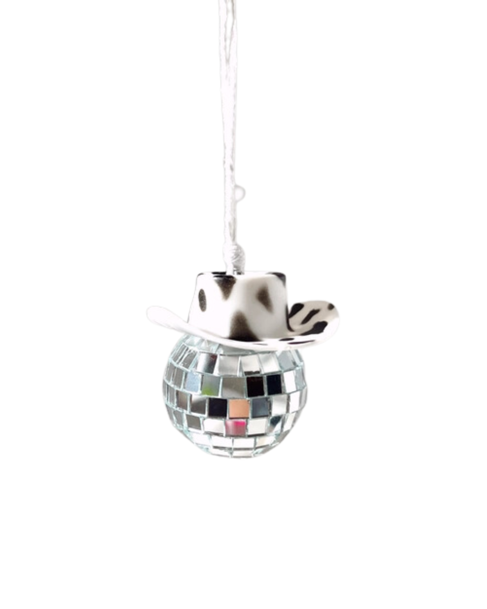 Disco Ball Cowboy Hat Car Ornament