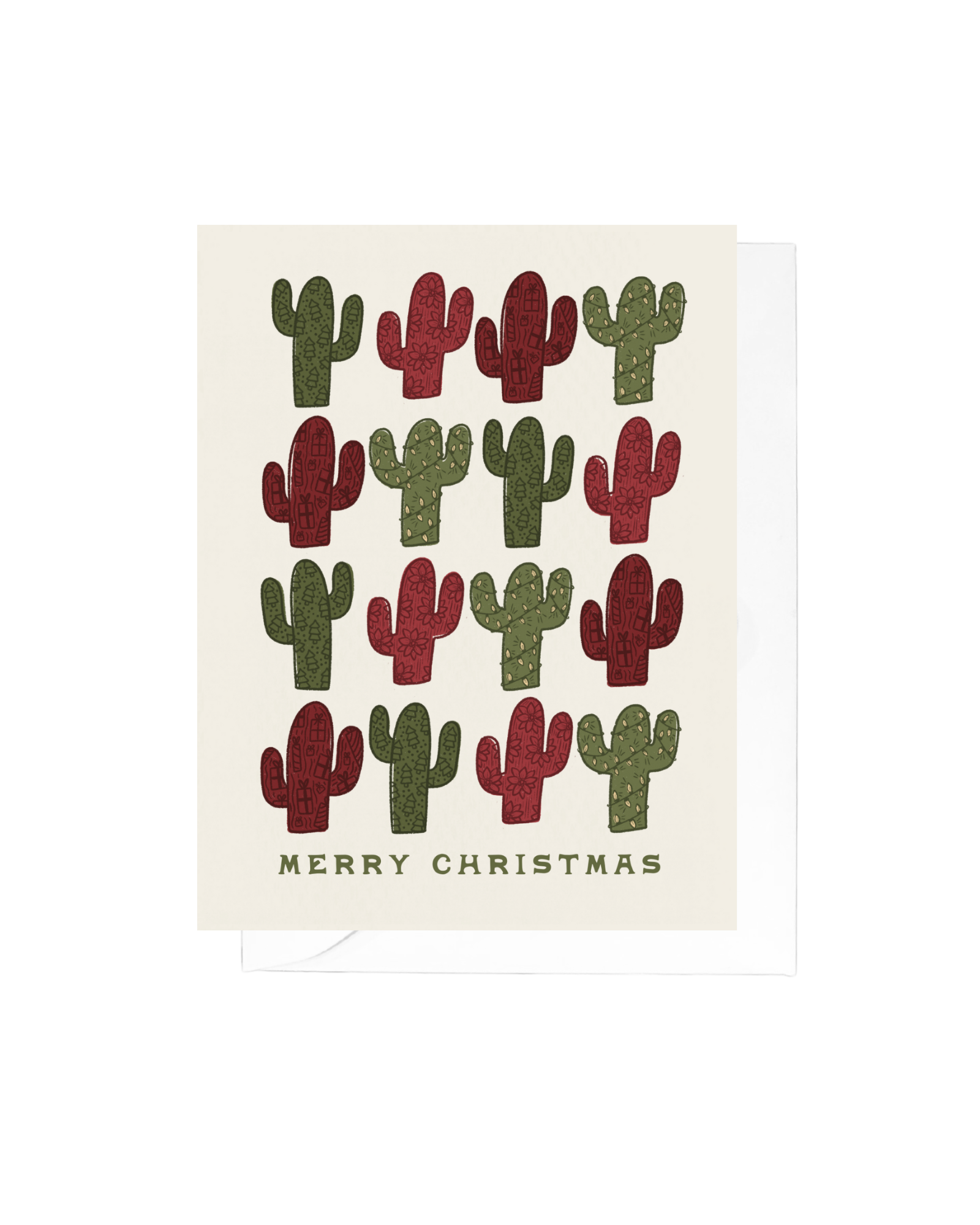 16 Cacti Christmas Greeting Card