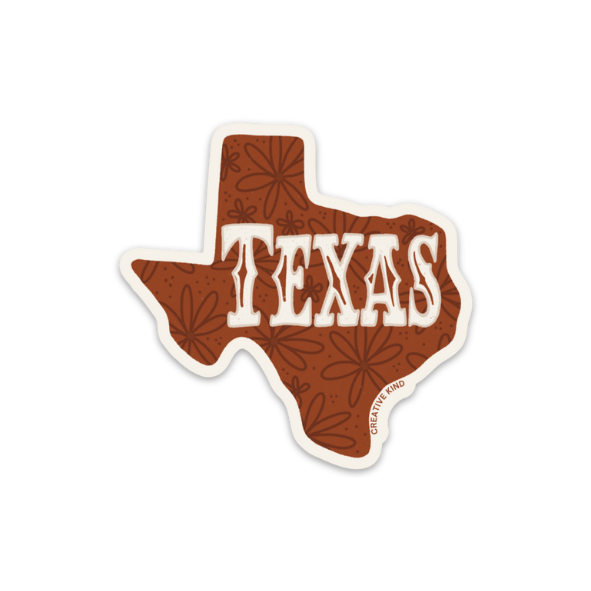 Floral Texas Vinyl Sticker