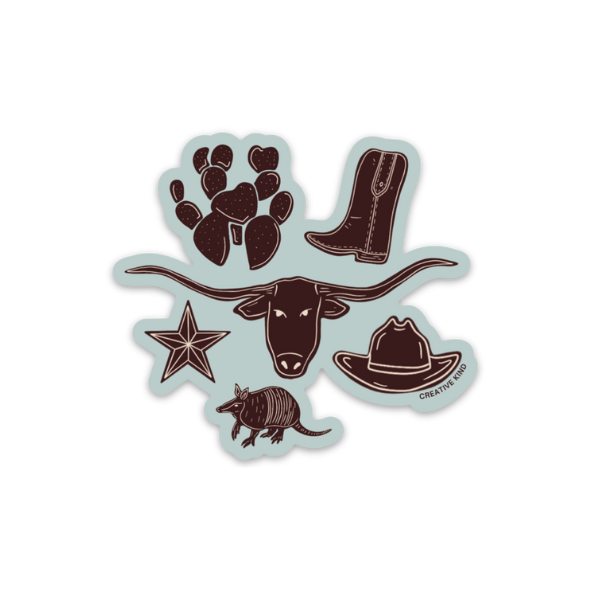 Texas Characters Vinyl Sticker