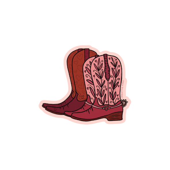 Valentine Boots Vinyl Sticker